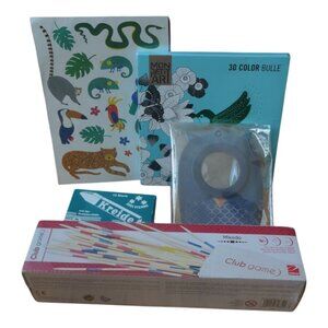 Activity bundle: Mikado game, tatoos, 3D Coloring Colibri, magnifying glass-New